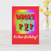 Carte Quoi ? C'est ton anniversaire ? (Fleur jaune)