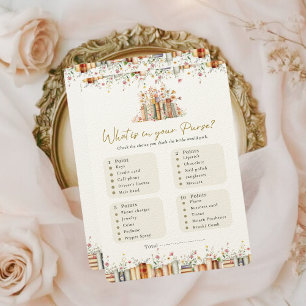 Carte Quoi dans votre sac à Fête des mariées livre de j