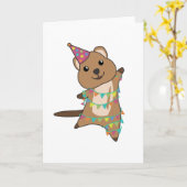 Carte Quokka Souhaite Bon Anniversaire À Vous Quokkas (Fleur jaune)
