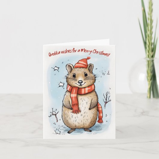 Carte Quokka souhaite un joyeux Noël - (Devant)