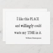Carte Quota de Willingly Waste Time This Place Shakespea (Devant / Derrière)