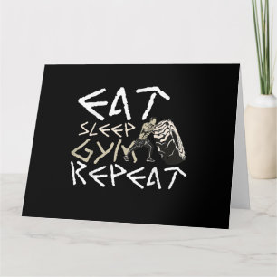 Carte Quota Eat Sleep Gym Repeat Funny