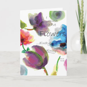 Carte Quote Claude Monet ~ Aquarelle Florale