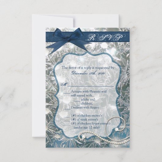 Carte R.S.V.P. 3,5 x5 Crackée Glace hivernale glac (Devant)