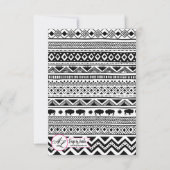 Carte R.S.V.P 3,5 x 5 Boho Buffalo Motif tribal Bo (Dos)