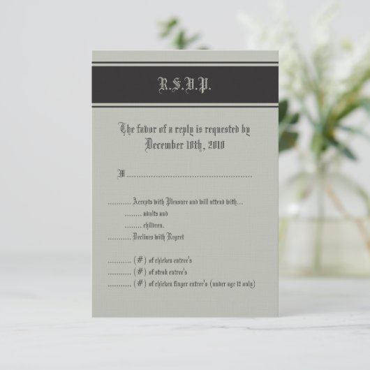 Carte R.S.V.P 3,5 x 5, Cravate noire (Debout devant)