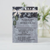 Carte R.S.V.P. 3,5 x 5, IMPRIMÉE NUMÉRIQUE Marine (Debout devant)