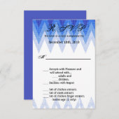Carte R.S.V.P 3,5 x 5, Ombre Chevron Blue (Devant / Derrière)