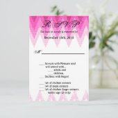 Carte R.S.V.P 3,5 x 5, Ombre Chevron rose (Debout devant)