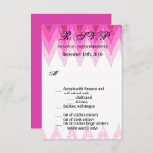 Carte R.S.V.P 3,5 x 5, Ombre Chevron rose (Devant / Derrière)