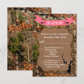 Carte R.S.V.P. 3,5x5 Chasse Cerf Tête de Buck Camo (Devant / Derrière)