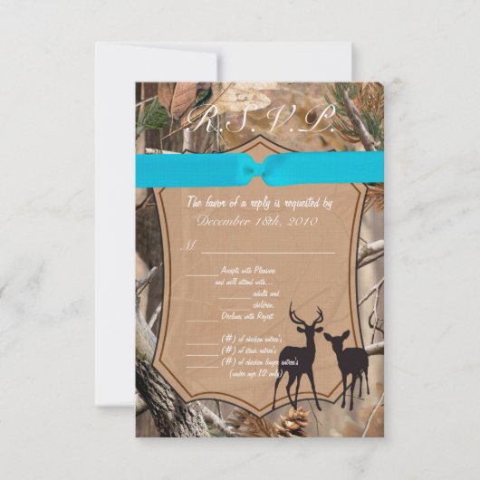 Carte R.S.V.P. 3,5x5 Chasseurs Camo Camouflage Cer (Devant)