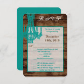 Carte R.S.V.P 3,5x5 Coun de lustre Western Rustic (Devant / Derrière)