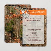 Carte R.S.V.P. 3,5x5 Couple de Cerfs Biche et Daim (Devant / Derrière)