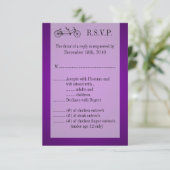 Carte R.S.V.P 3,5x5 Double Vélo Violet (Debout devant)