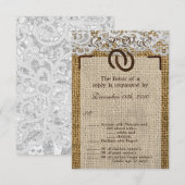 Carte R.S.V.P. 3,5x5 Fer à Cheval Burlap (Devant / Derrière)