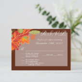 Carte R.S.V.P. 3.5x5 Feuilles automnales automne f (Debout devant)