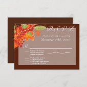 Carte R.S.V.P. 3.5x5 Feuilles automnales automne f (Devant / Derrière)