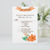 Carte R.S.V.P. 3,5x5 Fleur Hibiscus de printemps H (Debout devant)