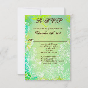 Carte R.S.V.P. 3,5x5 Fleur Hibiscus de printemps H