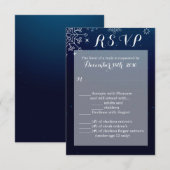 Carte R.S.V.P. 3,5x5 Flocons de neige Hiver Neige (Devant / Derrière)