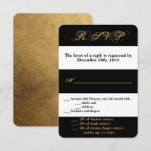 Carte R.S.V.P. 3,5x5 Grille moderne Noir blanc Pol (Devant / Derrière)