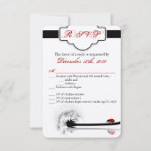 Carte R.S.V.P. 3.5x5 Lady Bug Dandilion Flower Ins (Devant)