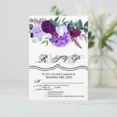 Carte R.S.V.P. 3,5x5 Lavande Hibiscus sur Blanc (Debout devant)