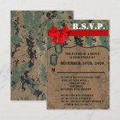 Carte R.S.V.P. 3,5x5 Marine IMPRESSION NUMÉRIQUE U (Devant / Derrière)