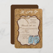 Carte R.S.V.P. 3,5x5 Mason Jar Burlap Pays Rusti (Devant / Derrière)