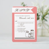 Carte R.S.V.P. 3,5x5 Mason Jar Pays Vases Rustique (Debout devant)
