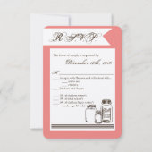 Carte R.S.V.P. 3,5x5 Mason Jar Pays Vases Rustique (Devant)