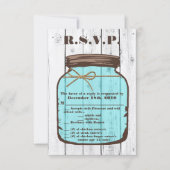 Carte R.S.V.P 3,5x5 Mason Jar Wood Country Rustic (Devant)