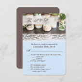 Carte R.S.V.P. 3,5x5 Mer Mason Jars Ocean Sea (Devant / Derrière)