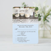 Carte R.S.V.P. 3,5x5 Mer Mason Jars Ocean Sea (Debout devant)