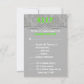 Carte R.S.V.P 3,5x5 Modern Grey Damask (Devant)
