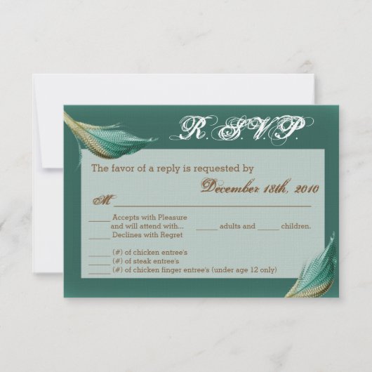 Carte R.S.V.P. 3.5x5 Mono d'oiseaux de quilles de (Devant)