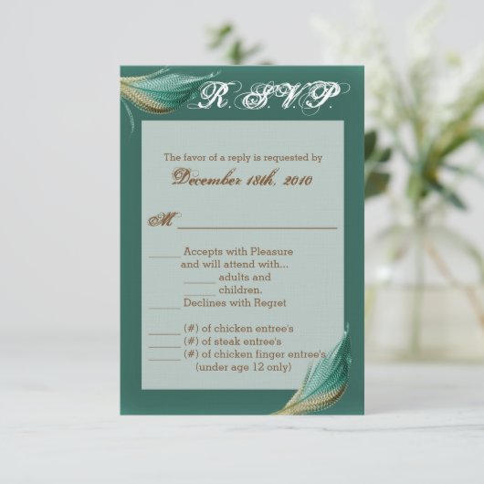 Carte R.S.V.P. 3.5x5 Mono d'oiseaux de quilles de (Debout devant)