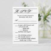 Carte R.S.V.P. 3,5x5 Nouvelle typographie (Debout devant)