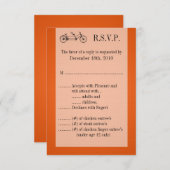 Carte R.S.V.P 3,5x5 Orange Double Vélo (Devant / Derrière)