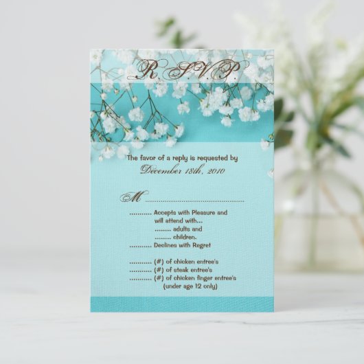 Carte R.S.V.P. 3,5x5 Printemps pour bébés (Debout devant)