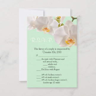 Carte R.S.V.P. 3,5x5 Vert & Orchidée