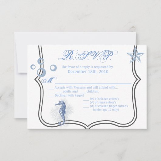 Carte R.S.V.P. 5 x 3,5 Sea Ocean Beach (Devant)