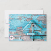 Carte R.S.V.P. 5x3.5 Bottes de porte en bois bleu (Dos)