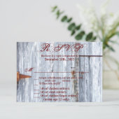 Carte R.S.V.P 5x3.5 XMAS Lave blanche Porte en boi (Debout devant)