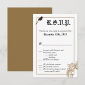 Carte R.S.V.P. 8,9x12,7 cm Oiseaux Amoureux Formel (Devant / Derrière)