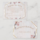 Carte R.S.V.P à mariage floral rose (Devant / Derrière)
