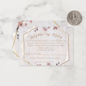 Carte R.S.V.P à mariage floral rose (Devant/Arrière en situation)