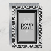 Carte r.s.v.p d'impression noir et blanc (Devant / Derrière)