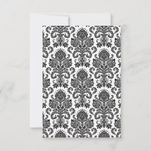 Carte R.S.V.P. mariage Damassé 3,5x5 (Dos)